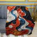 3D Volumetric Spiral Print Plush Fleece Throw Blanket