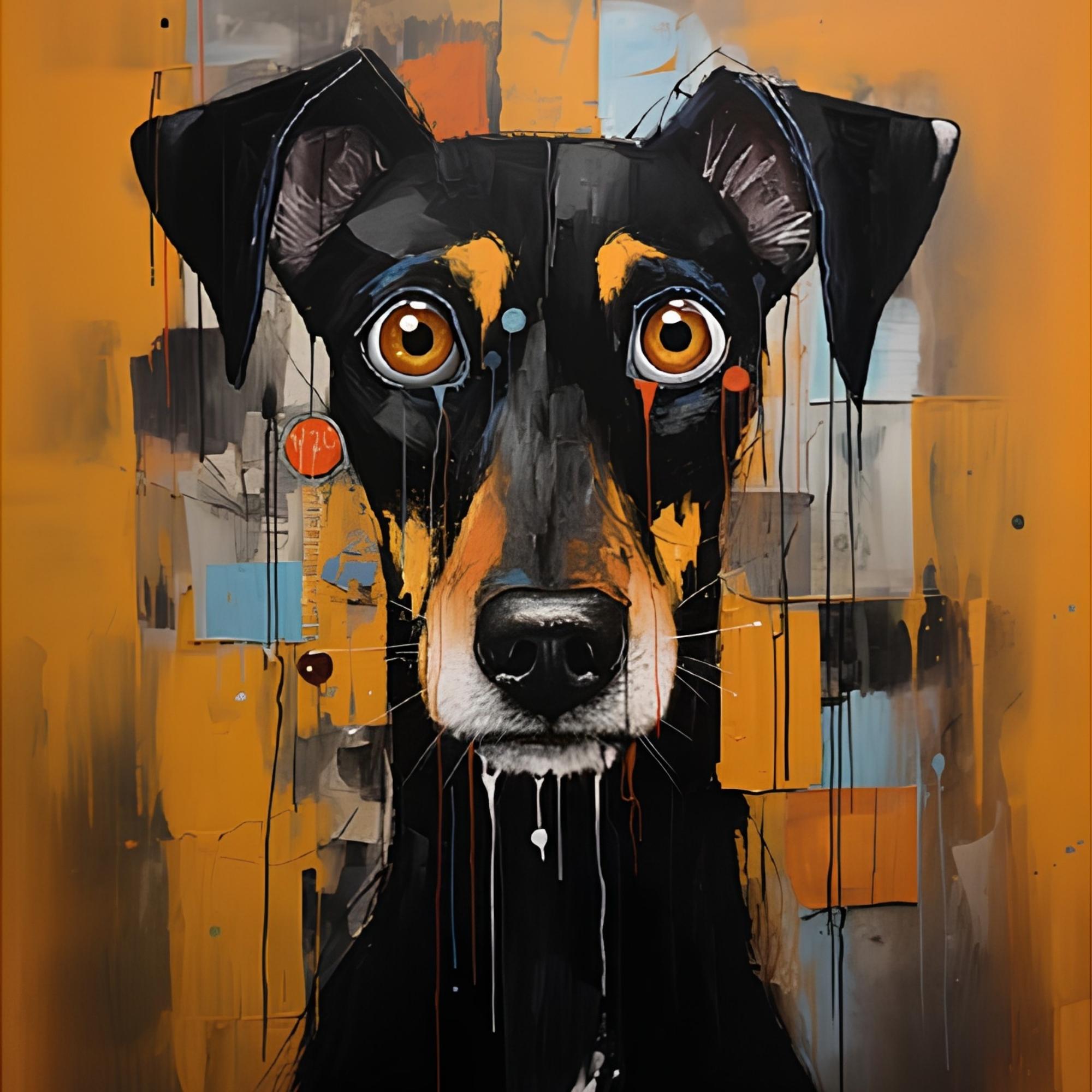 Abstract Dog Print Plush Fleece Throw Blanket
