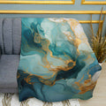 Abstract Emerald Art Print Plush Fleece Throw Blanket