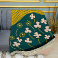 Abstract Flowers Print Plush Fleece Throw Blanket