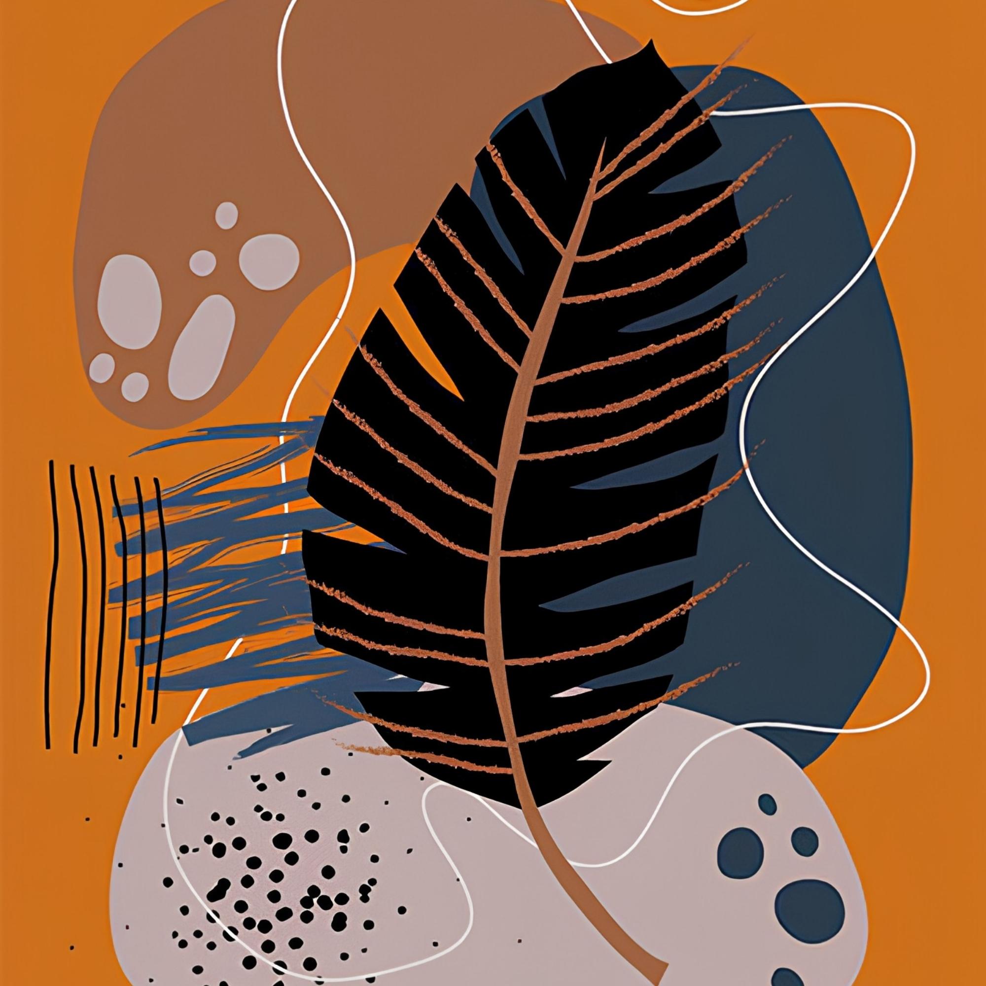 Abstract Leaf Art Print Plush Fleece Throw Blanket