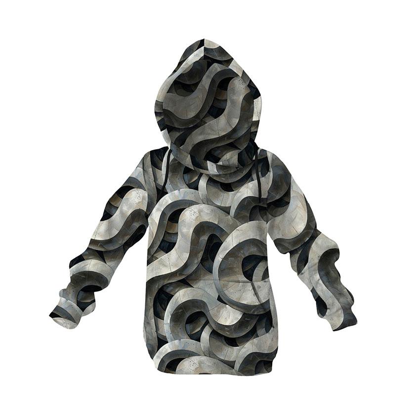 Abstract Spiral Kids Graphic Pullover Hoodie