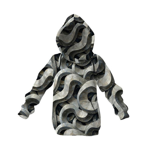 Abstract Spiral Kids Graphic Pullover Hoodie