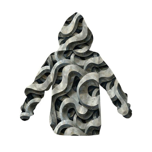 Abstract Spiral Kids Graphic Pullover Hoodie