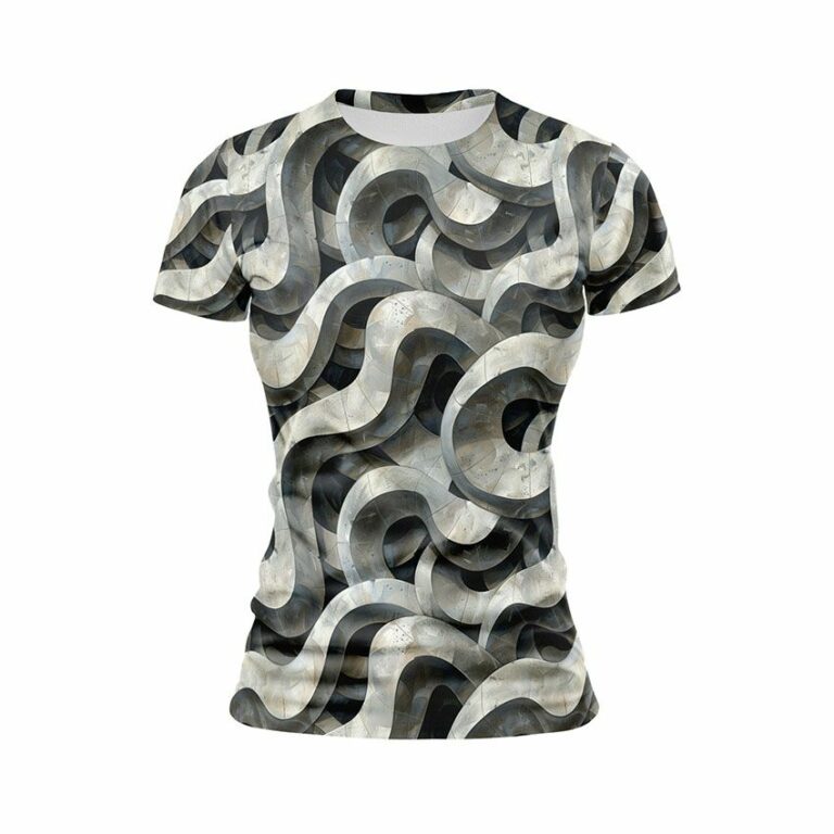 Abstract Spiral Women's Athletic Print T-Shirt