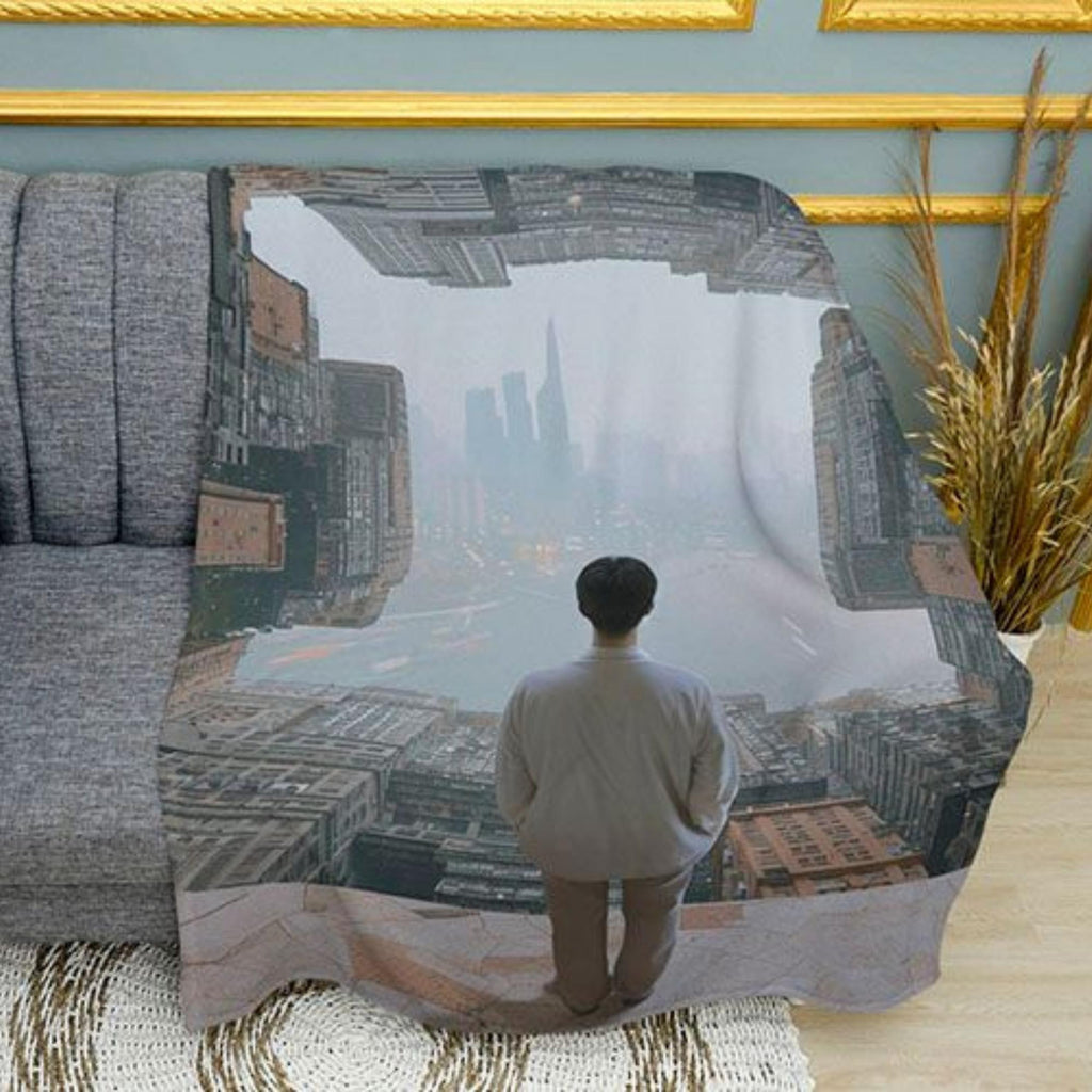 Among the Skyscrapers Urban Cityscape Print Plush Fleece Throw Blanket