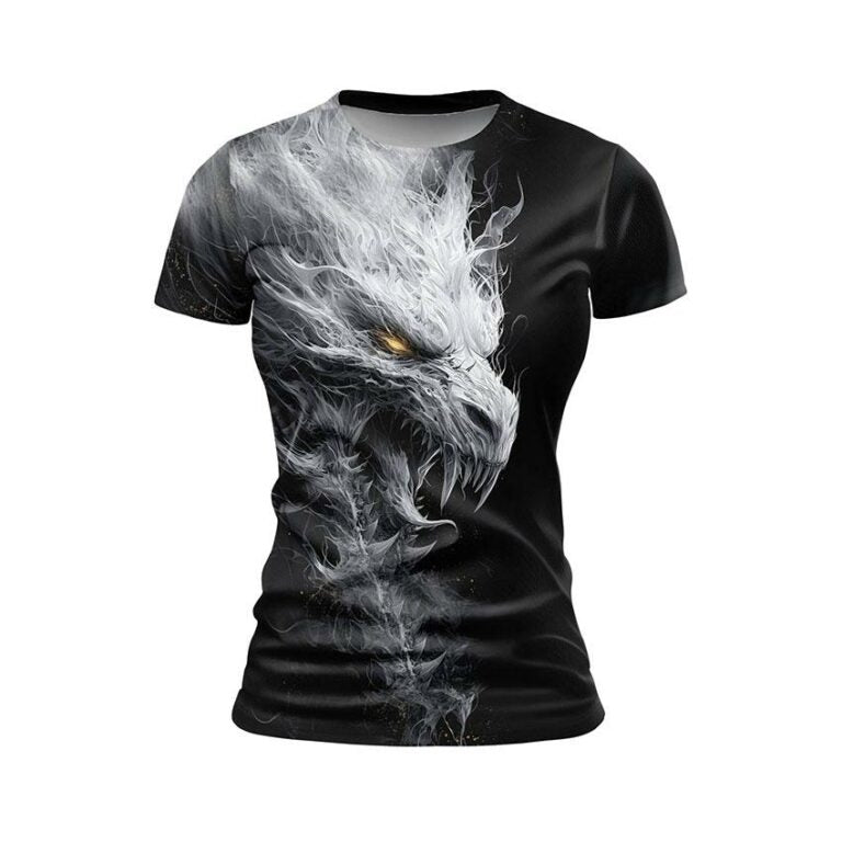 Ancient White Dragon Women's Athletic Print T-Shirt