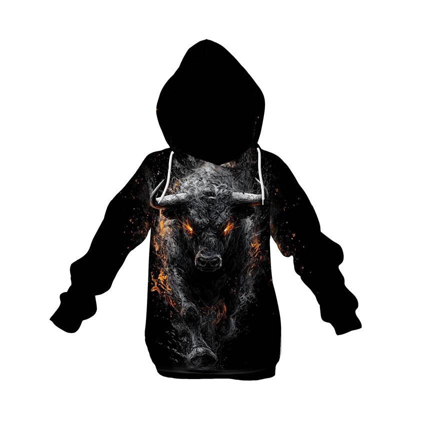 Angry Bull Kids Graphic Pullover Hoodie
