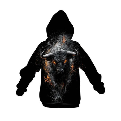 Angry Bull Kids Graphic Pullover Hoodie