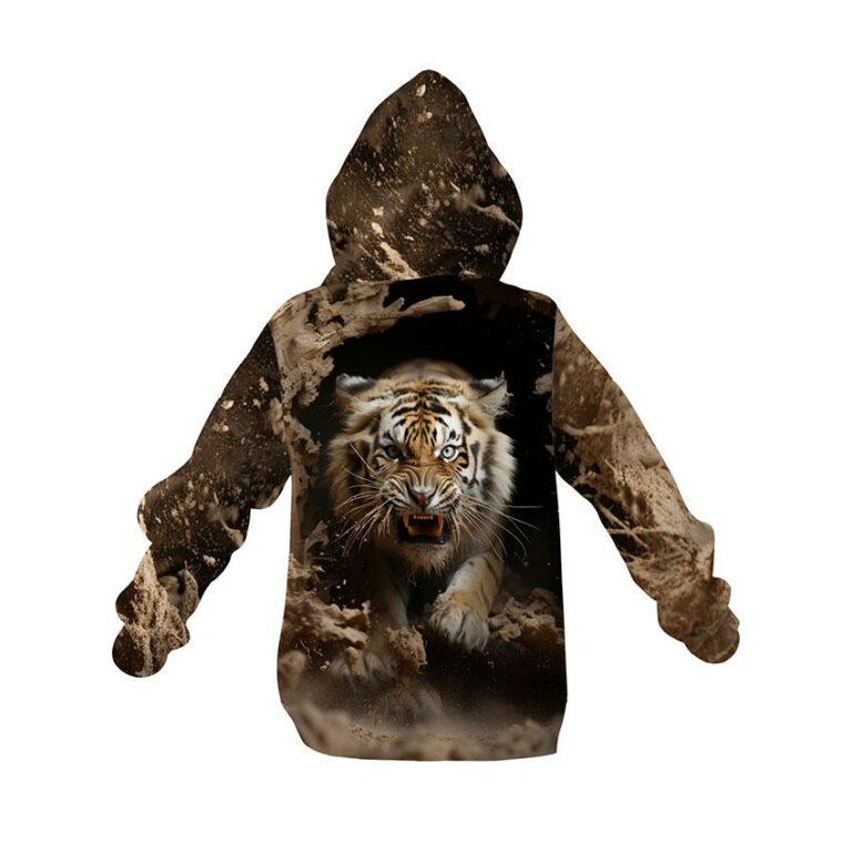 Angry Tiger Kids Graphic Pullover Hoodie