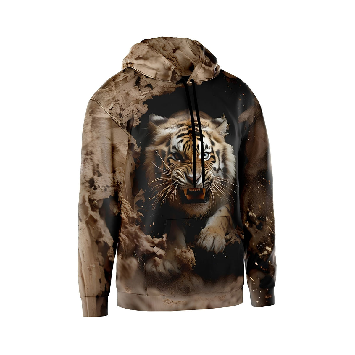 Angry Tiger Men's Graphic Pullover Hoodie