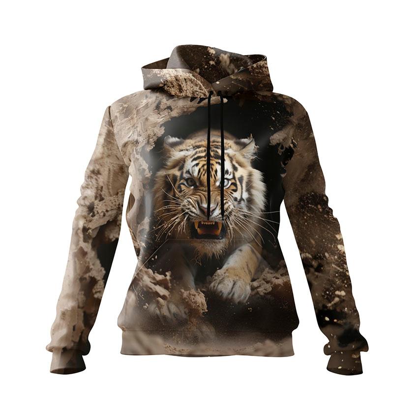 Angry Tiger Women's Graphic Hoodie