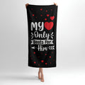 Arrow of Love Print - Soft Cotton Terry Bath & Beach Towel