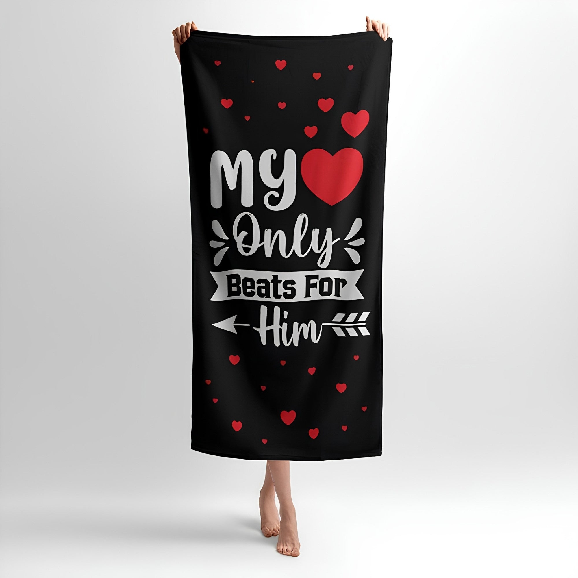 Arrow of Love Print - Soft Cotton Terry Bath & Beach Towel