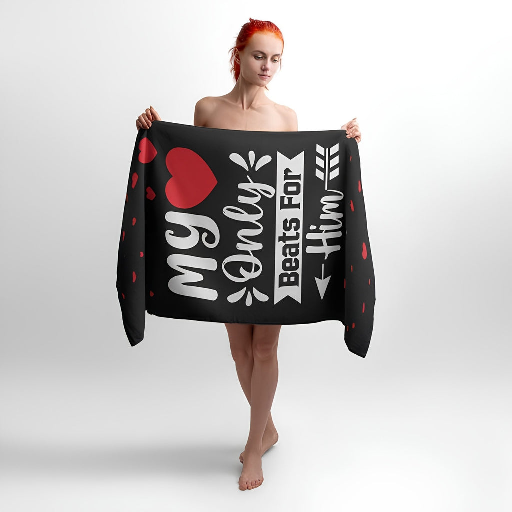 Arrow of Love Print - Soft Cotton Terry Bath & Beach Towel