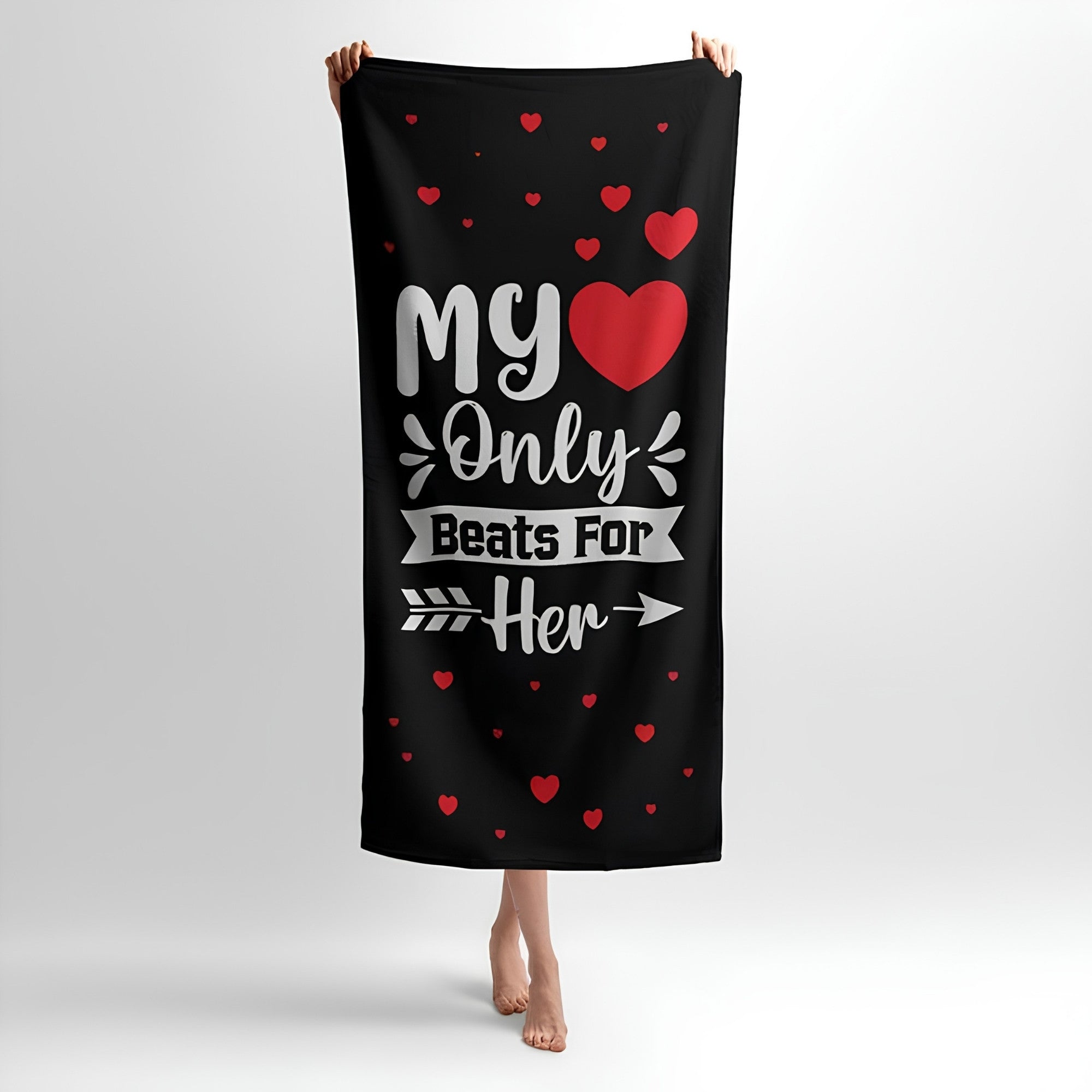 Arrow of Love Print - Soft Cotton Terry Bath & Beach Towel