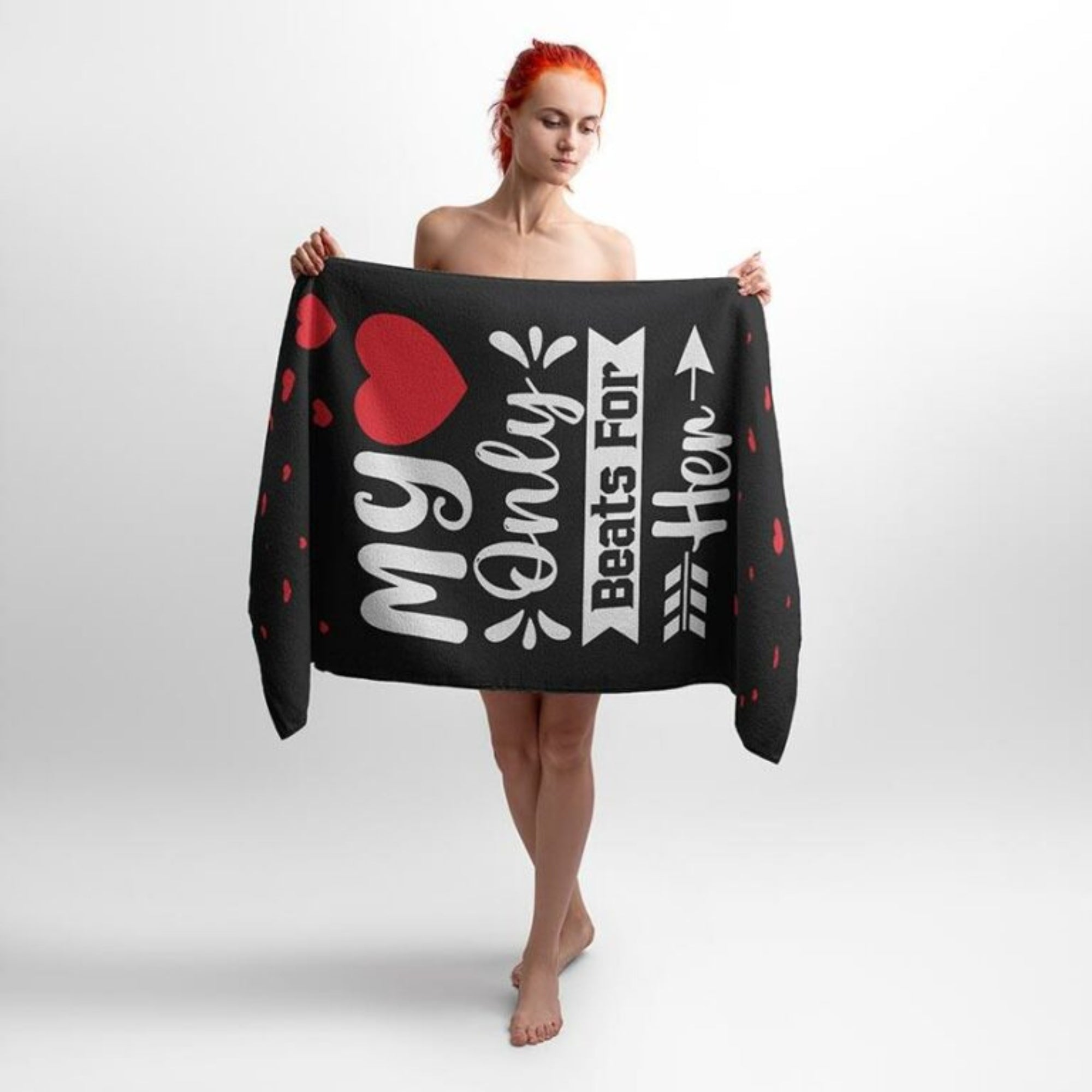 Arrow of Love Print - Soft Cotton Terry Bath & Beach Towel