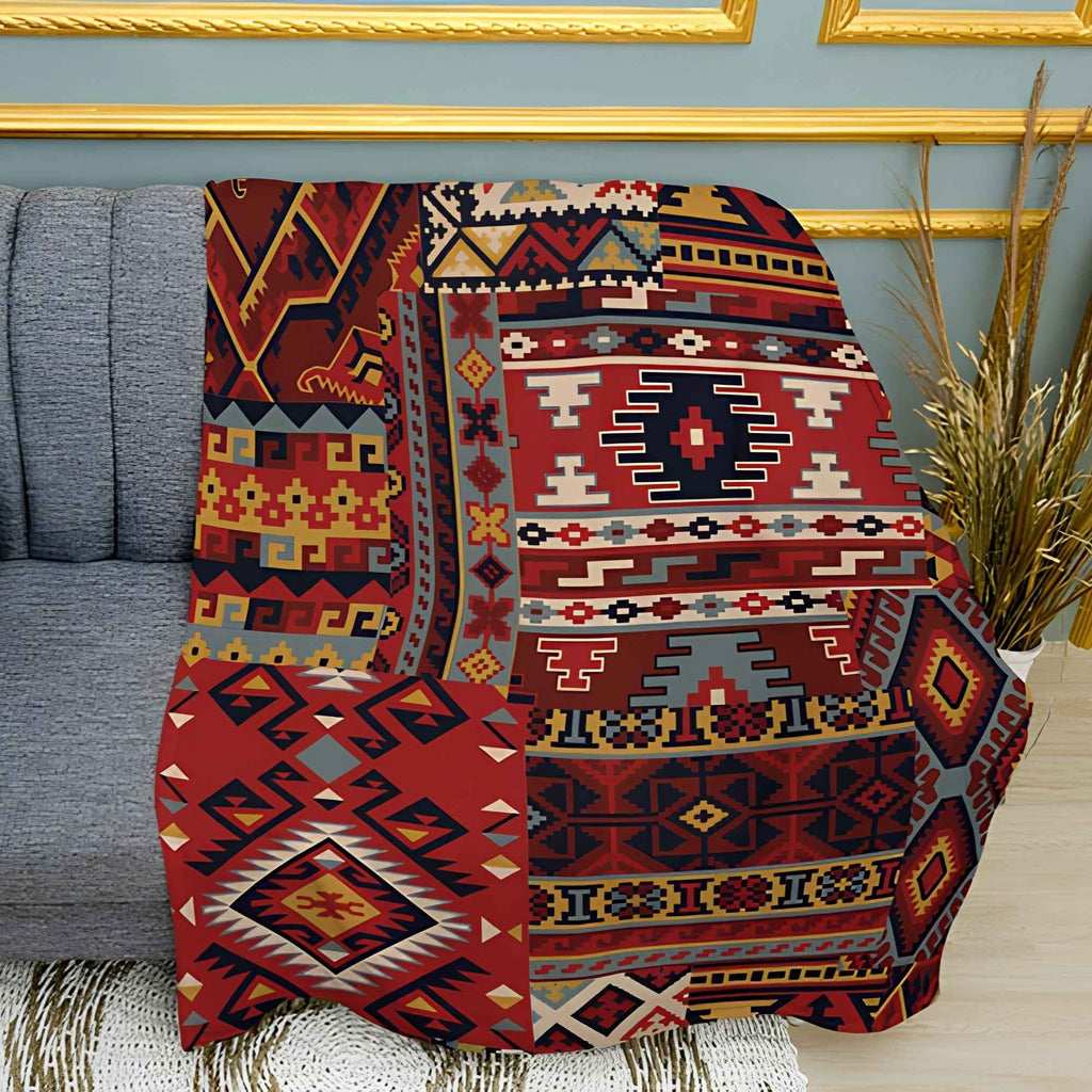 Art Plaid Pattern Print Plush Fleece Throw Blanket