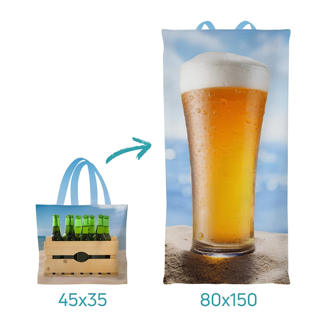 Beach Beer 2-in-1 Beach Towel Tote Bag
