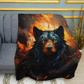 Bear Art Print Plush Fleece Throw Blanket