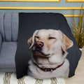 Big Labrador Portrait Print Plush Fleece Throw Blanket