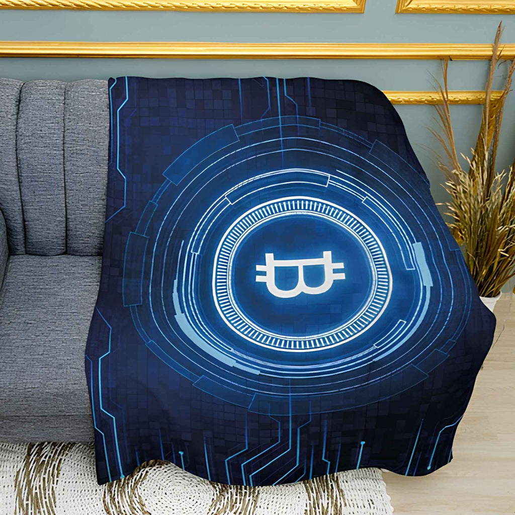 Bitcoin Future Technologies Print Plush Fleece Throw Blanket