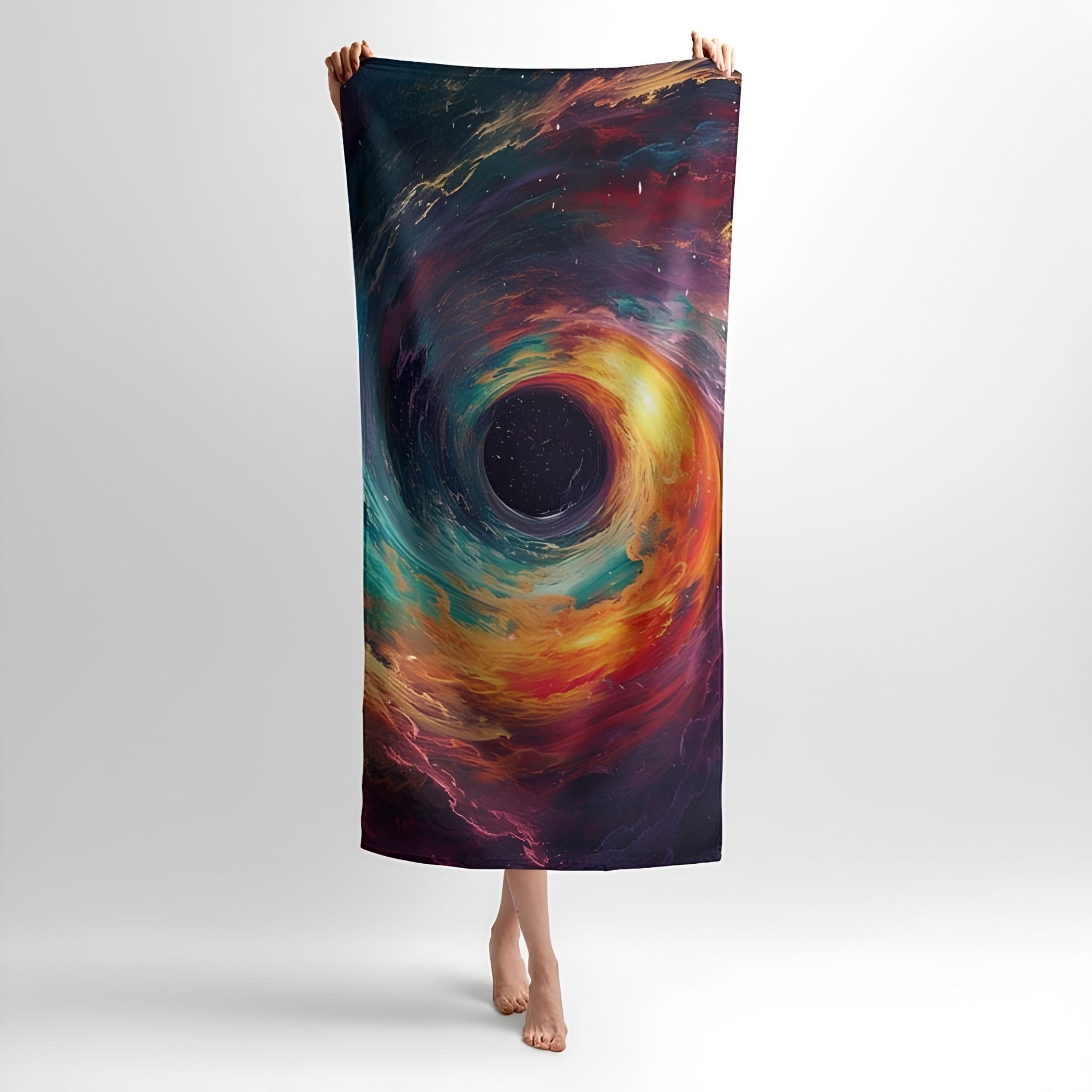Black Hole Print - Soft Cotton Terry Bath & Beach Towel