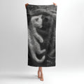 Black and White Kittens Print - Soft Cotton Terry Bath & Beach Towel