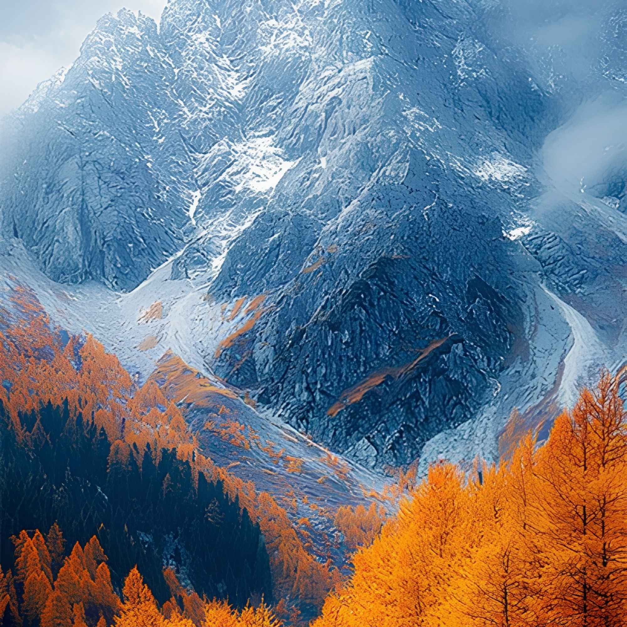Bright Autumn Mountains Print Plush Fleece Throw Blanket