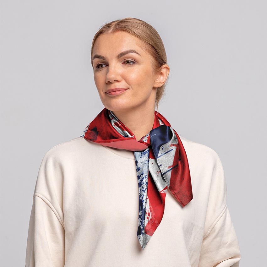 British Flag Silk Hair Scarf – Union Jack Print Bandana by Prosublim