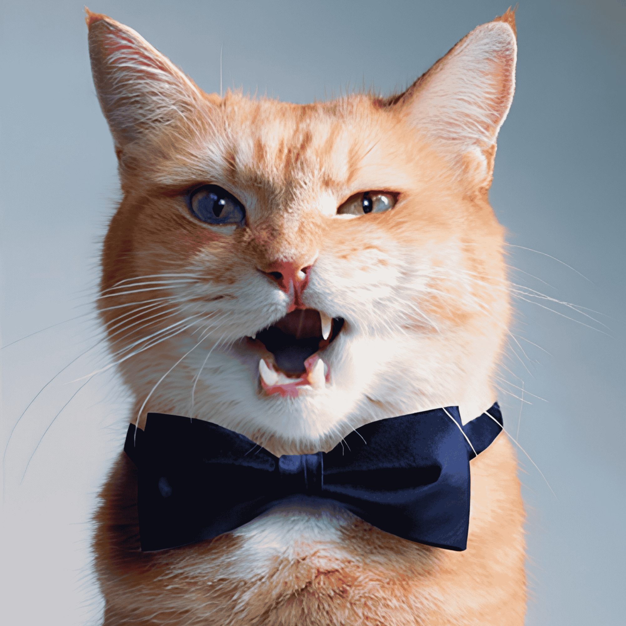 Cat with a Bow Tie Plush Fleece Throw Blanket