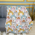 Cats Pattern Print Plush Fleece Throw Blanket