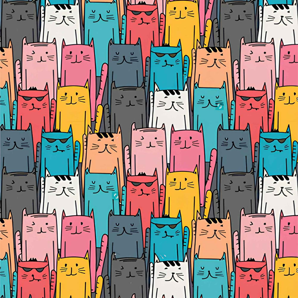 Cats Playful Pattern Print Plush Fleece Throw Blanket