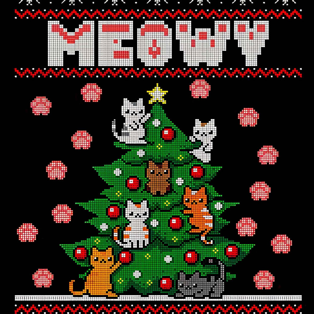Christmas Cat Print Plush Fleece Throw Blanket