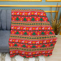 "Christmas Miracle" Reindeer Print Plush Fleece Throw Blanket