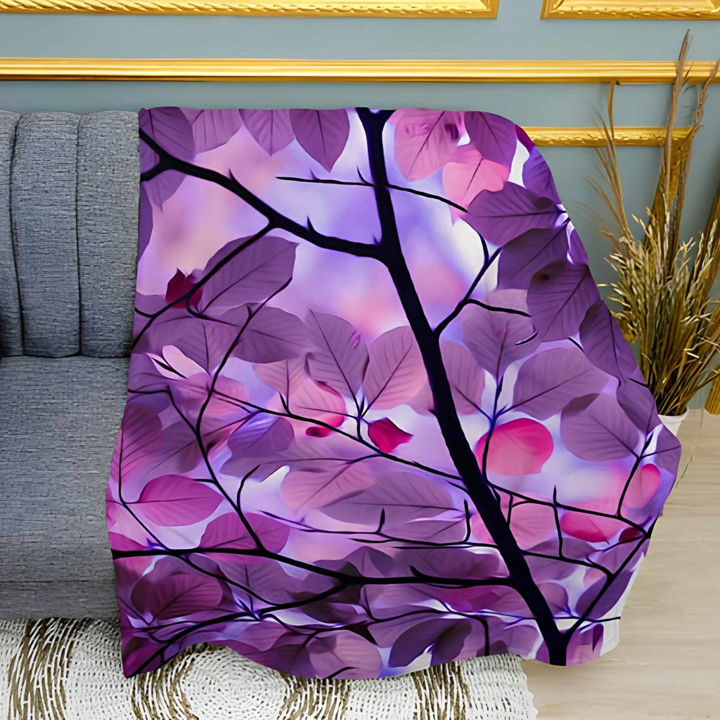 Chrysanthemums Print Plush Fleece Throw Blanket