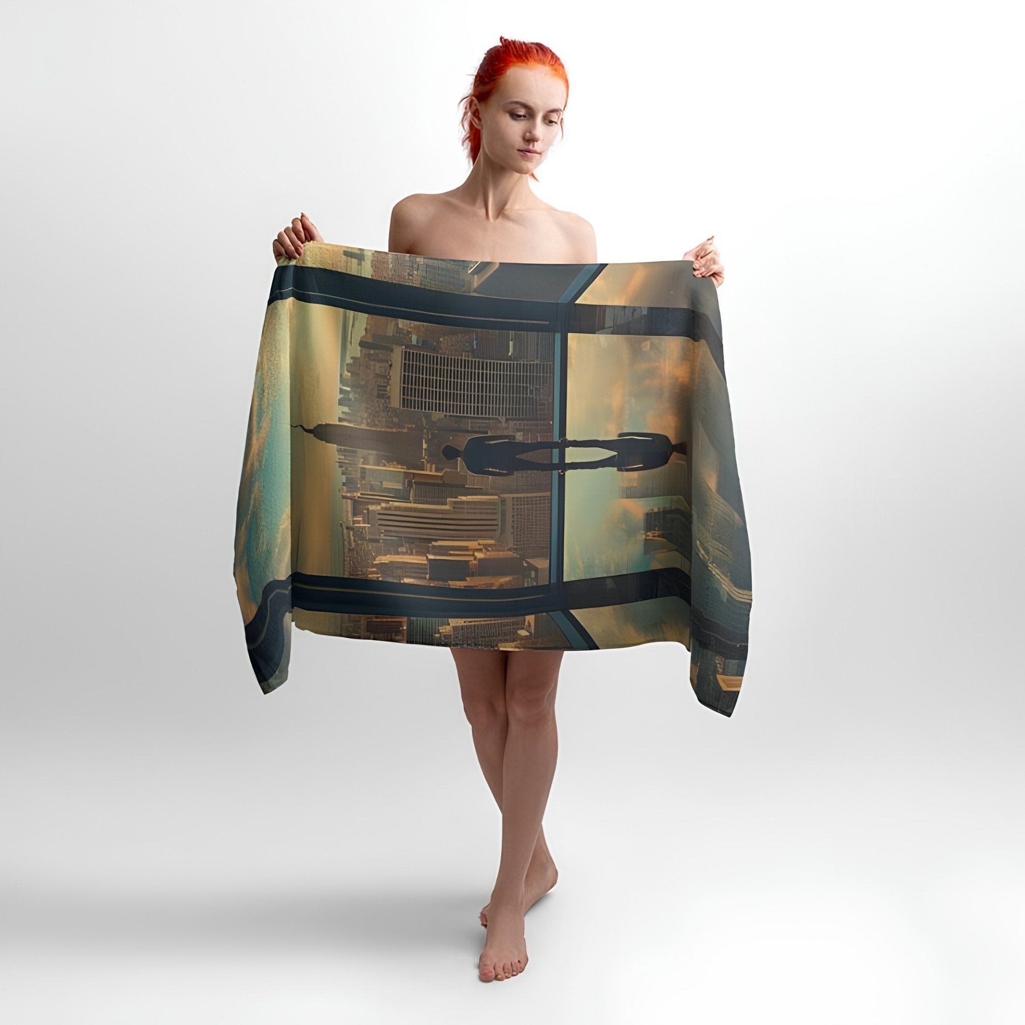 City in Your Hands 3D Print - Soft Cotton Terry Bath & Beach Towel