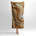 Coffee Waves Print - Soft Cotton Terry Bath & Beach Towel