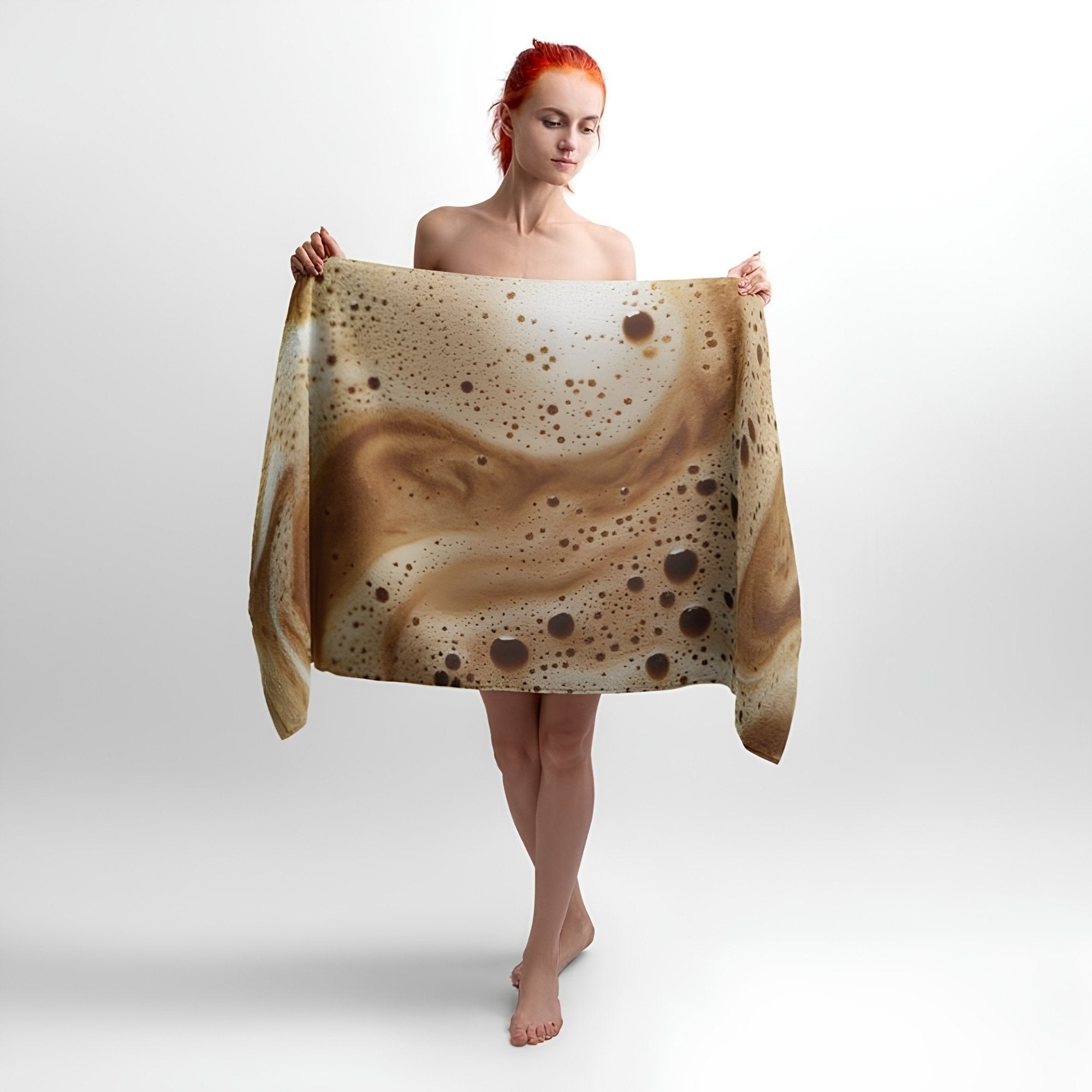 Coffee Waves Print - Soft Cotton Terry Bath & Beach Towel