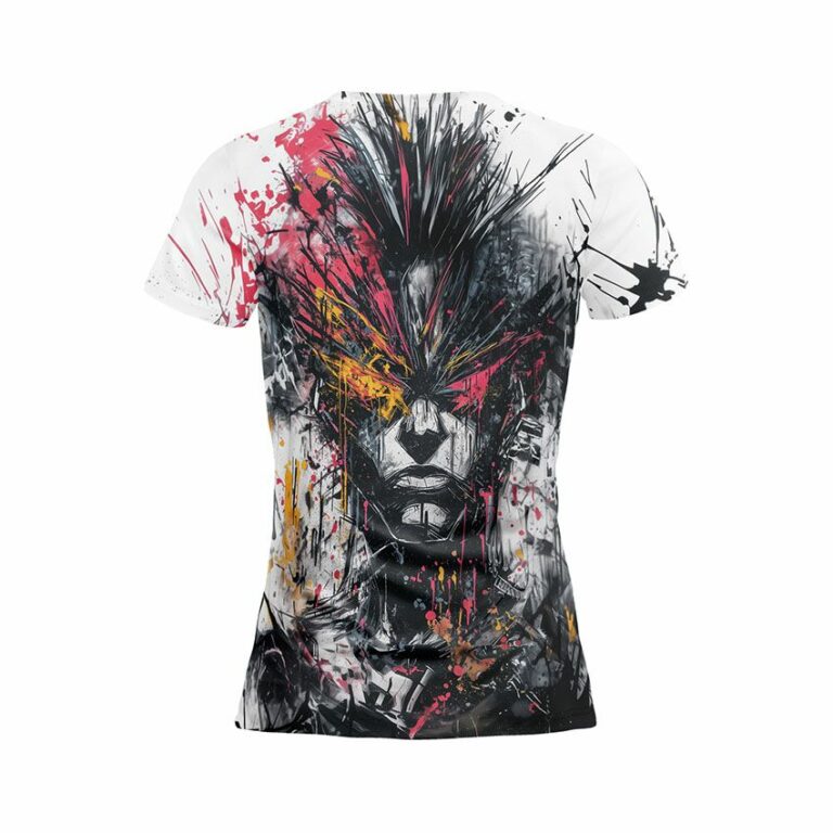 Color Splash Portrait Street Art Women's Athletic Print T-Shirt