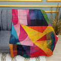 Colorful Geometric Figures Abstract Background Plush Fleece Throw Blanket
