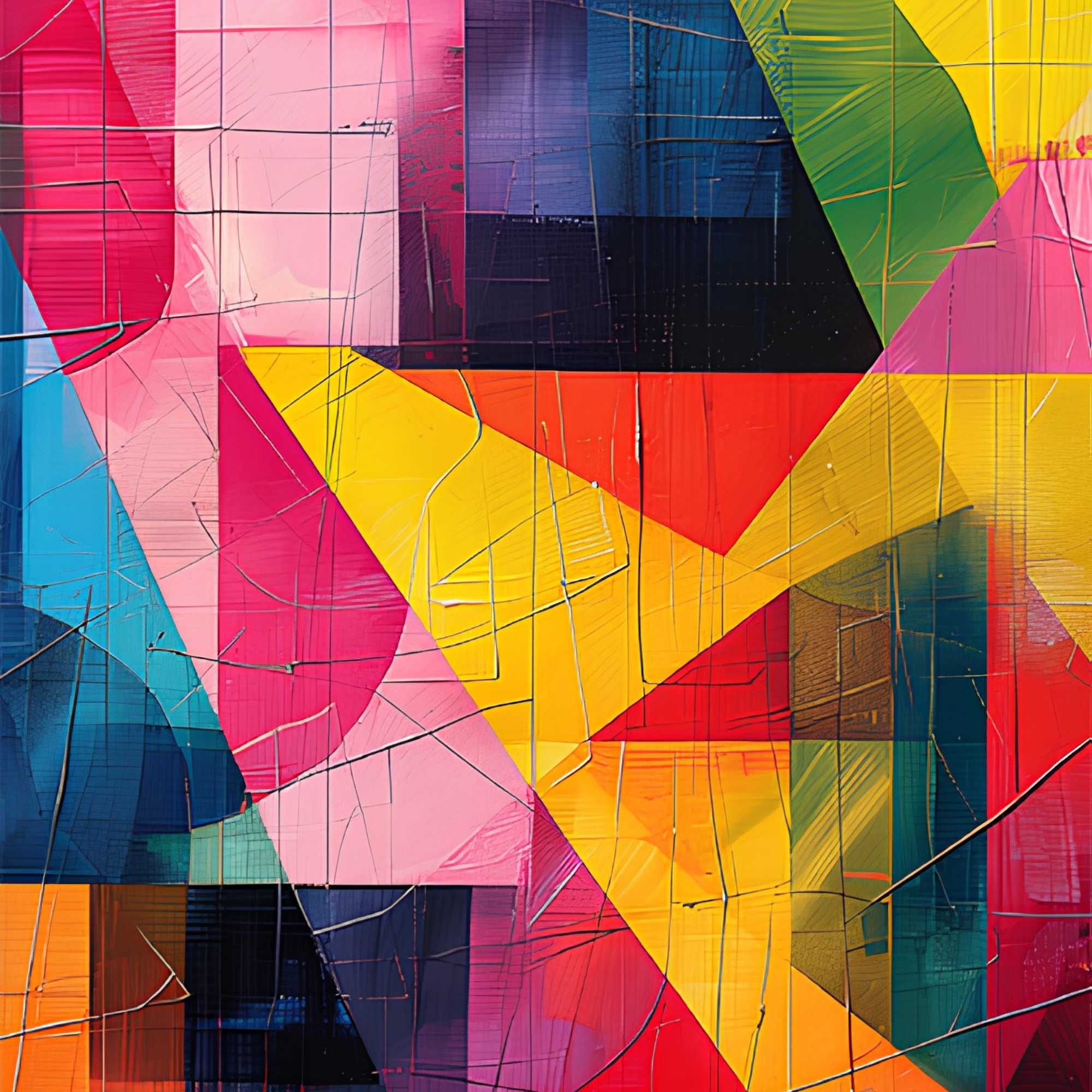 Colorful Geometric Figures Abstract Background Plush Fleece Throw Blanket