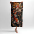 Colorful Japan Carp Print - Soft Cotton Terry Bath & Beach Towel