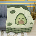 Cosmic Avocado Print Plush Fleece Throw Blanket