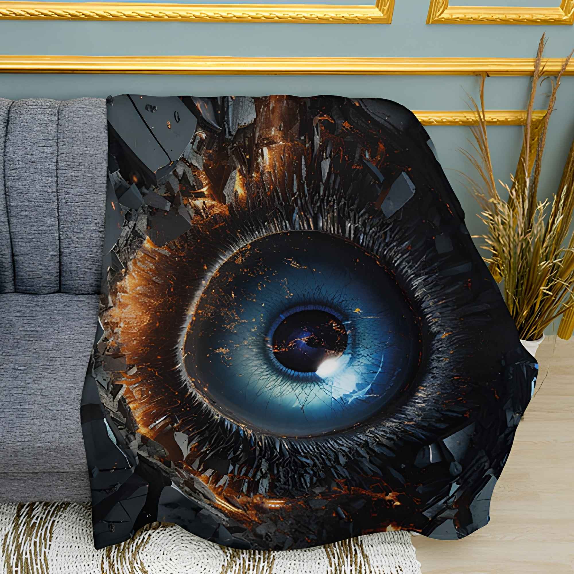 Cosmic Eye Print Plush Fleece Throw Blanket