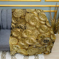 Cryptocurrency Gold Print Plush Fleece Throw Blanket