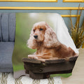 Cute Cocker Spaniel Print Plush Fleece Throw Blanket