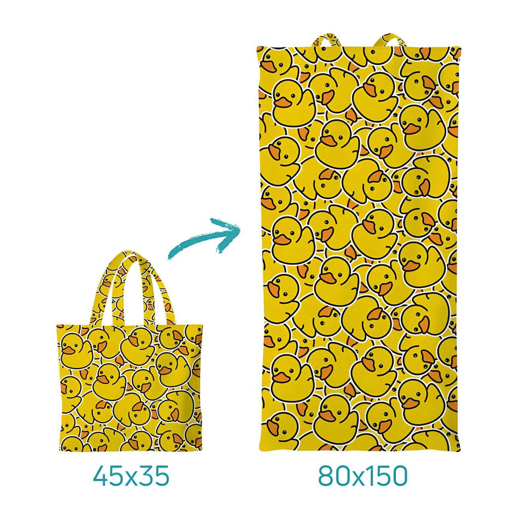 Cute Ducks Pattern 2-in-1 Beach Towel Tote Bag