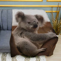 Cute Koala on a Tree Print Plush Fleece Throw Blanket