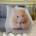 Cute Red Hamster Print Plush Fleece Throw Blanket